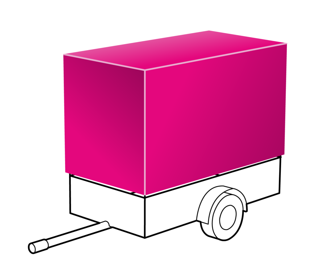 AnhängerplanAnhängerplane als Hochplane mit Flachdach für erhöhtes Ladevolumene Hochplane mit Flachdach